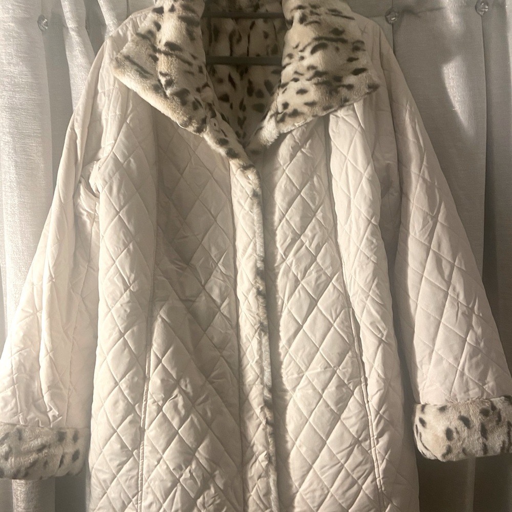 White quilted coat